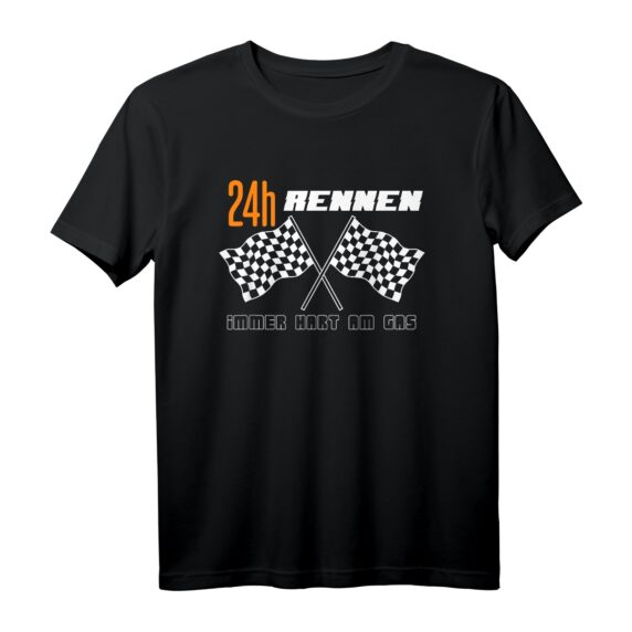 24 h Rennen T-Shirt  Immer hart am Gas am Nürburgring & Nordschleife, Lustiges Motorsport Geschenk für Männer und Frauen
