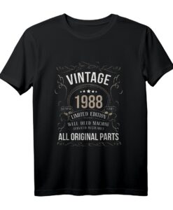 34 Geburtstag Vintage 1988 Auto Enthusiast T-Shirt - Originalteile, Retro Design für Auto-Liebhaber & Geburtstagsfeier