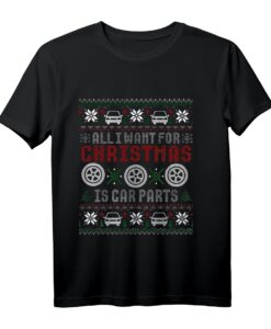 Alles was ich zu Weihnachten will sind Autoteile - Lustiges altes Auto hässlich Langarmshirt für Auto-Enthusiasten, Rennfahrer & Mechaniker