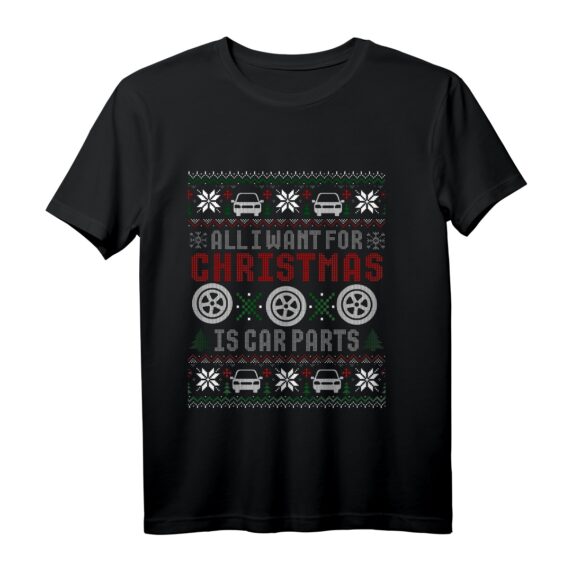 Alles was ich zu Weihnachten will sind Autoteile - Lustiges altes Auto hässlich Langarmshirt für Auto-Enthusiasten, Rennfahrer & Mechaniker