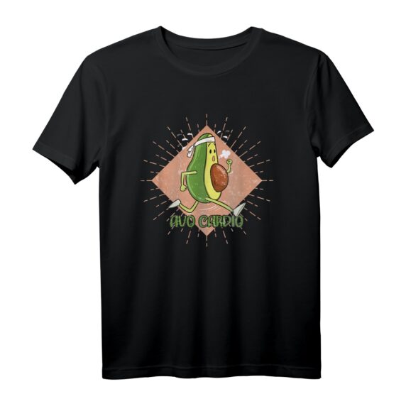 Avo Cardio - Avocado Cardio Fitness T-Shirt mit klassischem Schnitt und doppeltem Saum