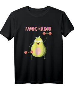 AvoCardio Lustiges Avocado Fitness Workout T-Shirt  Perfekt für Veganer, Vegetarier und Avocado-Liebhaber als Geschenk oder für das eigene Training