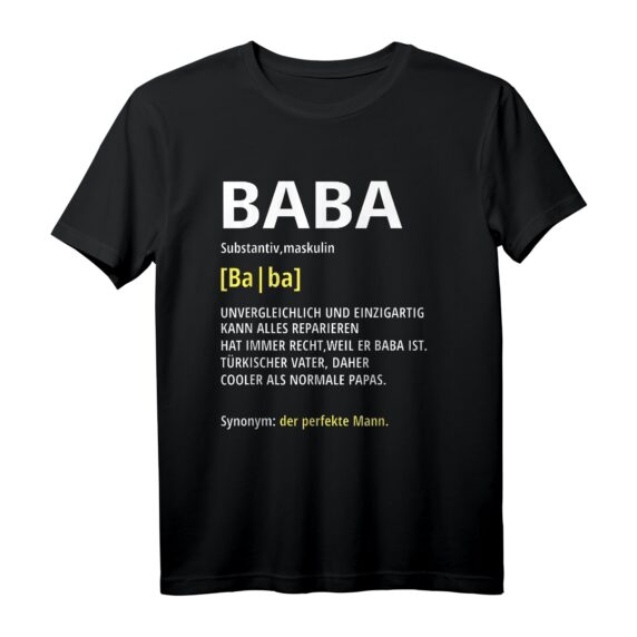 Baba Definition Türkischer Vater T-Shirt  Lustiges Geschenk zum Geburtstag oder Bayram für türkische Papas