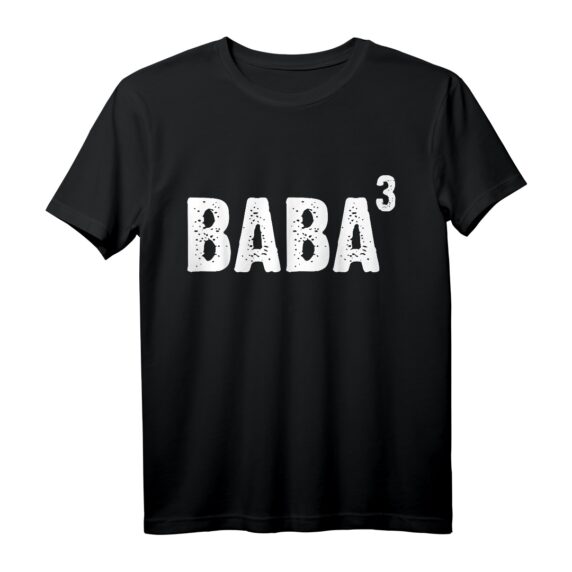 Baba hoch drei - Lustiges türkisches Papa T-Shirt für den dritten Nachwuchs, ideales Geschenk für werdende Väter