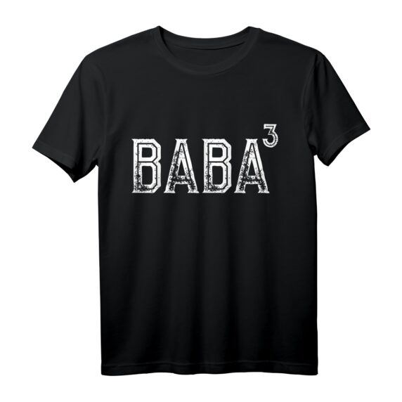 Baba hoch drei | Lustiges türkisches Papa T-Shirt für den dritten Nachwuchs - Perfektes Vaterschaftsgeschenk