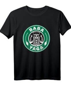 Baba Yaga Kaffeebrauerei Hexe Halloween Powers Logo T-Shirt  Lustiges Geschenk für Kaffeeliebhaber und Folklore-Fans mit slawischen Wurzeln