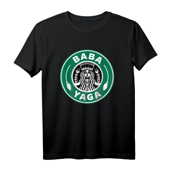Baba Yaga Kaffeebrauerei Hexe Halloween Powers Logo T-Shirt  Lustiges Geschenk für Kaffeeliebhaber und Folklore-Fans mit slawischen Wurzeln