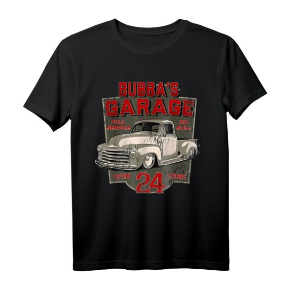 BUBBAS GARAGE American Classic Hotrod PickUp US-Car V8 Motor T-Shirt  Vintage Hotrod & Musclecar Geschenk für US-Car Fans & Oldtimer Liebhaber