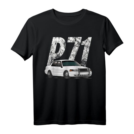 Crown Vic P71 Auto-Abfangkorb T-Shirt  Weißes Polizei Auto Geschenk für Männer und Frauen, Perfekt für Geburtstage, Halloween & Weihnachten