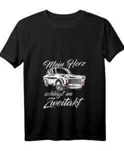 Damen Trabant 601 Rennpappe DDR Kultauto T-Shirt mit V-Ausschnitt  Nostalgisches Geschenk für Trabant Fans & DDR Auto Liebhaber