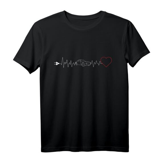 E-Auto Herzschlag EKG Elektroauto T-Shirt  Lustiges EV Design für Umweltbewusste & Auto-Fans