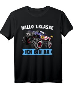 Einschulung Jungen Erster Schultag Geschenk - Monstertruck T-Shirt für Schulanfänger, perfekt für den Schulstart und als Geschenkidee