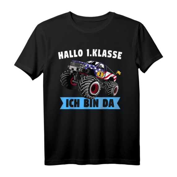Einschulung Jungen Erster Schultag Geschenk - Monstertruck T-Shirt für Schulanfänger, perfekt für den Schulstart und als Geschenkidee