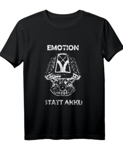 Emotion Statt Akku V8 Zylinder T-Shirt - Anti Elektro Auto Fan Geschenk für Motorsport-, Tuning- und Oldtimerliebhaber