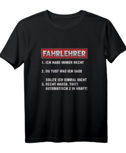 Fahrlehrer Regeln Führerschein Fahrschullehrer T-Shirt  Perfektes Geschenk für Fahrschullehrer und Fahranfänger zu Weihnachten oder Geburtstag