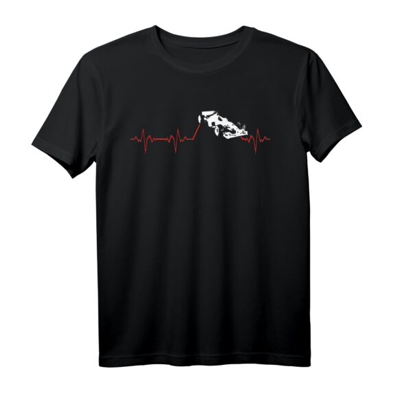 Formel Eins Herzschlag Pulsmotiv T-Shirt für Motorsportfans, Rennfahrer & Autoenthusiasten  Perfekt für Rennen, Driften & Werkstatt