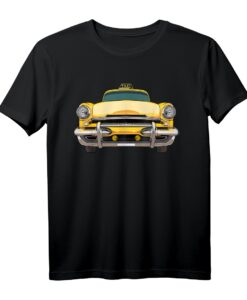 Gelbes Taxi T-Shirt  Lustiges Retro Kostüm für Taxifahrer & Fans, ideal für Halloween, Fasching & Stadt-Events