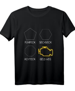Geld Weg Motorkontrollleuchte Werkstatt Auto Tuning T-Shirt  Lustiges Geschenk für Autofahrer und Schrauber
