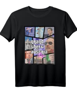 Grand Theft Austria - Ibiza Edition T-Shirt mit klassischem Schnitt und doppeltem Saum  Perfekt für Ibiza-Urlauber und Österreich-Fans