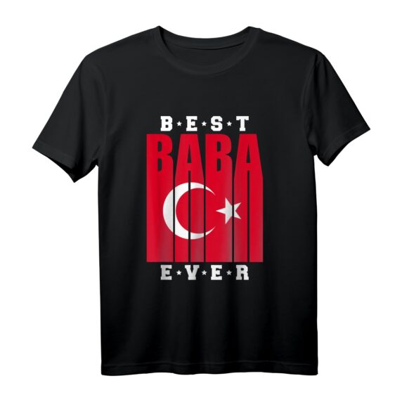 Herren Baba Vatertag Babalar Günü Geschenk - Türkisches T-Shirt mit Flagge für stolze türkische Väter