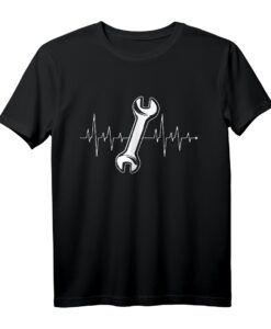 Herzschlag Herzfrequenz Herzlinie Mechaniker Werkstatt Auto T-Shirt  Lustiges Geschenk für Schrauber & Tuner, Geburtstag & Feiertage