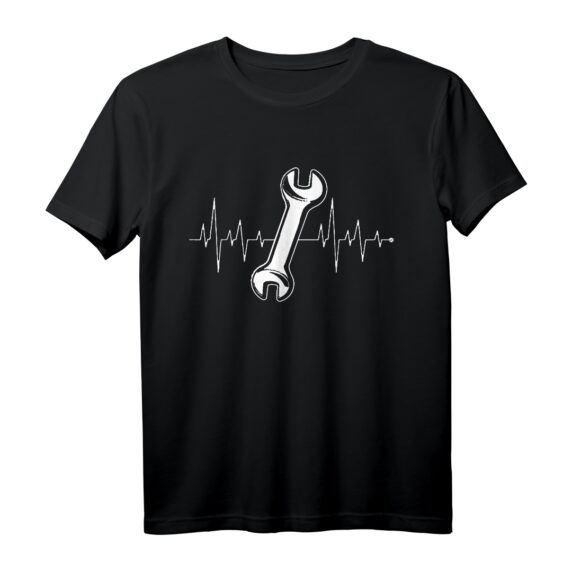Herzschlag Herzfrequenz Herzlinie Mechaniker Werkstatt Auto T-Shirt  Lustiges Geschenk für Schrauber & Tuner, Geburtstag & Feiertage