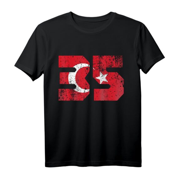 Izmir 35 Memleket Türkische Fahne T-Shirt  Perfekte Geschenkidee für Izmir-Liebhaber, Geburtstag & Bayram