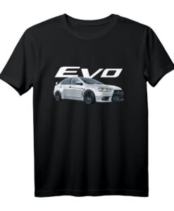 JDM EVO X T-Shirt - Sportwagen Klassiker in Weiß für Rallye-, Renn- und Straßenauto Fans