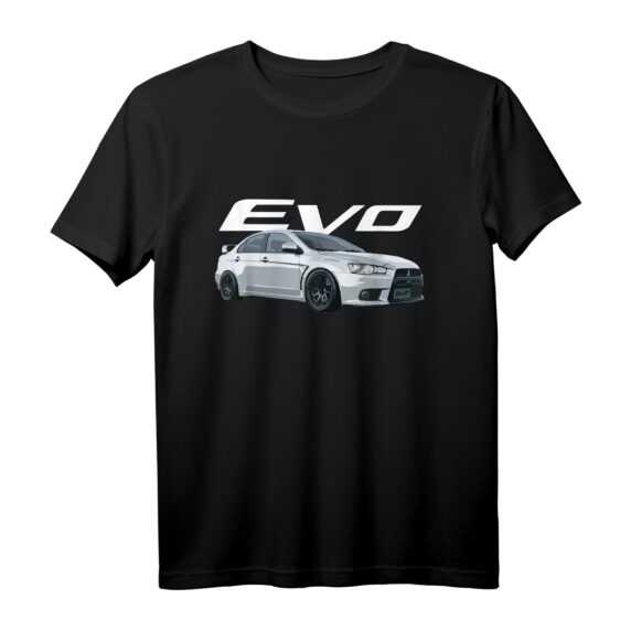 JDM EVO X T-Shirt - Sportwagen Klassiker in Weiß für Rallye-, Renn- und Straßenauto Fans