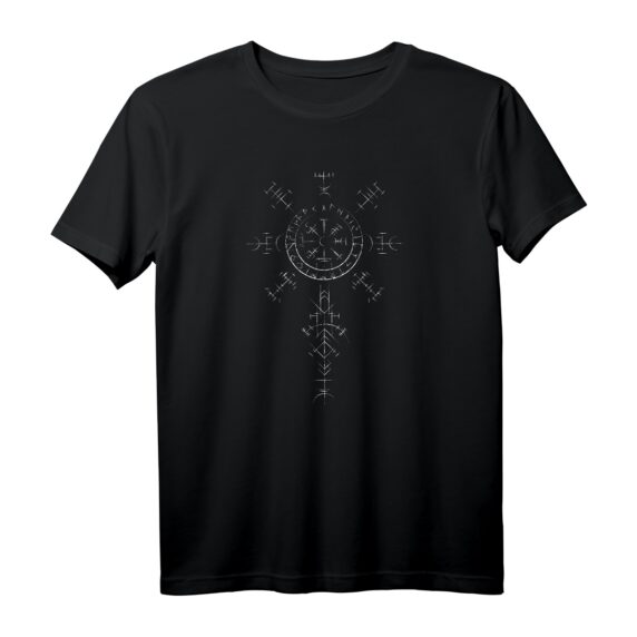 Keltischer Vikinger Vegvisir Kompass Wikinger T-Shirt mit Runen  Mystisches Wikinger Geschenk für Fans der nordischen Mythologie & Wikinger Kultur