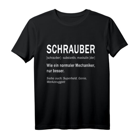 KFZ Mechaniker & Mechatroniker Schrauber Definition T-Shirt  Perfekt für Werkstatt und Automechaniker