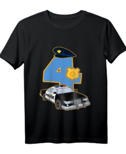 Kinder 4. Geburtstag Polizist T-Shirt  Perfektes Polizei Kostüm für Kindergeburtstag, Weihnachten & Einschulung