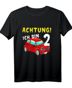 Kinder Auto T-Shirt zum 2. Geburtstag für Jungen - Lustiges Geburtstagsshirt für 2-Jährige mit Auto-Motiv