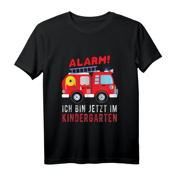 Kinder Feuerwehr Auto T-Shirt zum Kindergartenstart - Lustiges Geschenk mit Spruch für kleine Feuerwehrfans und Kita-Neulinge