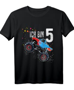 Kinder Geburtstag Shirt Monster Truck für 5 Jahre Jungen und Mädchen  Buntes, lustiges Geburtstags T-Shirt für Kinder
