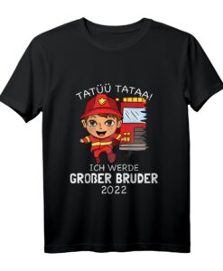 Kinder Großer Bruder 2022 Feuerwehr Auto Ankündigung Geburt T-Shirt - Perfektes Geschenk zur Schwangerschaftsverkündung & Babyparty