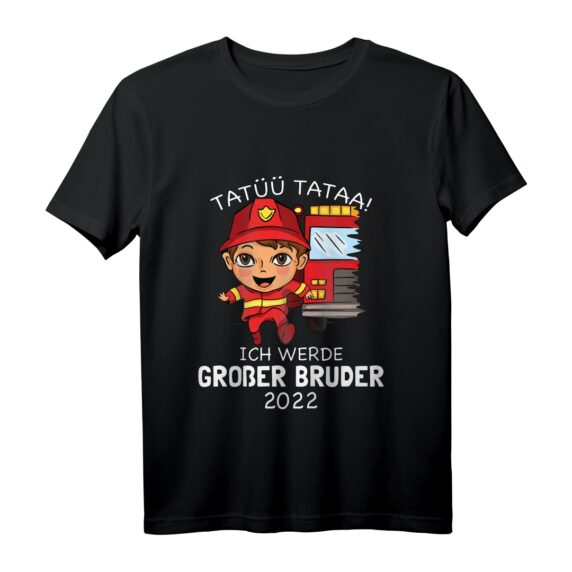 Kinder Großer Bruder 2022 Feuerwehr Auto Ankündigung Geburt T-Shirt - Perfektes Geschenk zur Schwangerschaftsverkündung & Babyparty