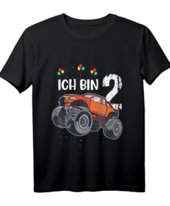 Kinder Ich bin 2 Jahr Monster Truck Auto T-Shirt  Perfektes Geburtstagsgeschenk für Jungen zum 2. Geburtstag