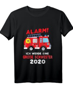 Kinder Ich werde große Schwester 2020 Shirt mit Feuerwehr Auto  Perfektes Geschenk zur Geburt & Babyankündigung für Mädchen