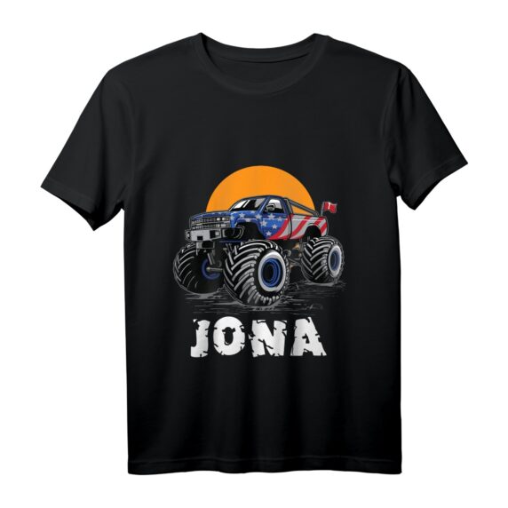 Kinder Monster Truck Name Jona Auto Geschenk T-Shirt  Perfektes Geschenk für kleine Auto- und Monster Truck Fans