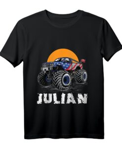 Kinder Monster Truck T-Shirt mit Namen Julian  Perfektes Geschenk für kleine Auto- und Truckfans