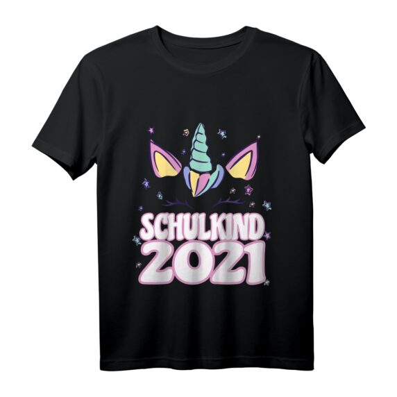 Kinder Schulkind 2021 Mädchen Einhorn Einschulung T-Shirt  Perfektes Geschenk zum Schulstart, Geburtstag, Weihnachten & Ostern