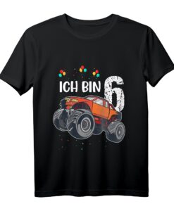 Kinder T-Shirt Ich bin 6 Jahre Monster Truck Auto  Perfektes Geburtstagsgeschenk für Jungen zum 6. Geburtstag