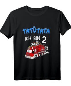 Kinder T-Shirt zum 2. Geburtstag - Feuerwehr Auto Motiv für Jungen, perfektes Geschenk für kleine Feuerwehrmänner
