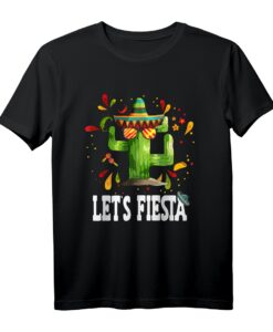 Let's Fiesta Kaktus Mexikanische Party T-Shirt  Perfekt für Cinco de Mayo, Geburtstage & mexikanische Feiern mit Tacos, Nachos & Avocado