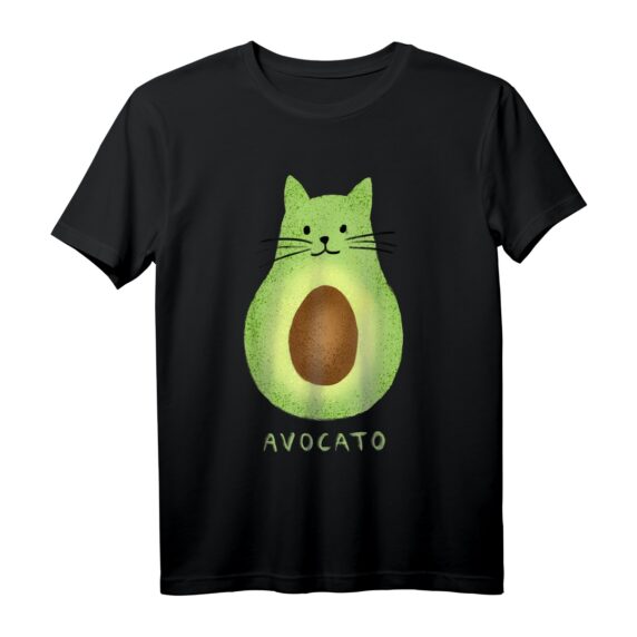 Lustiges Avocado Katzen T-Shirt - Humorvolles Geschenk für Katzenliebhaber, Veganer & Tierfreunde