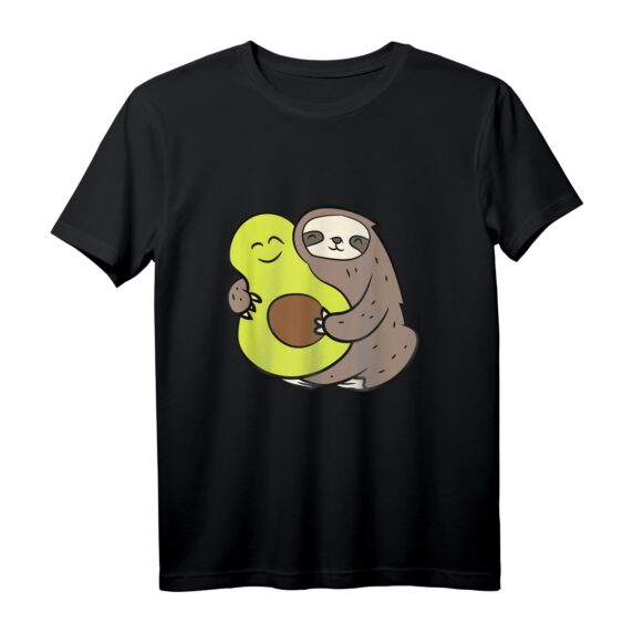 Lustiges Faultier mit Avocado Veganer T-Shirt  Niedliches Faultier-Design für Kinder & Erwachsene, Perfekt als Geschenk für Faultier- und Avocadoliebhaber