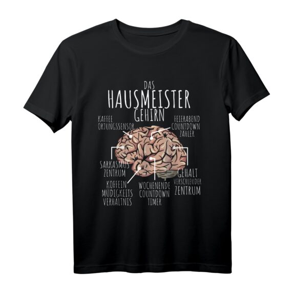 Lustiges Hausmeister Gehirn Geschenk für Hausbetreuer T-Shirt  Perfekt für Hausverwalter, Facility Manager, Weihnachten & Geburtstag