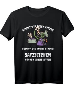 Lustiges Rechtschreibung T-Shirt - Satzzeichen Retten Leben Humorvolles Shirt für Lehrer, Schüler, Studenten & Party Halloween Karneval