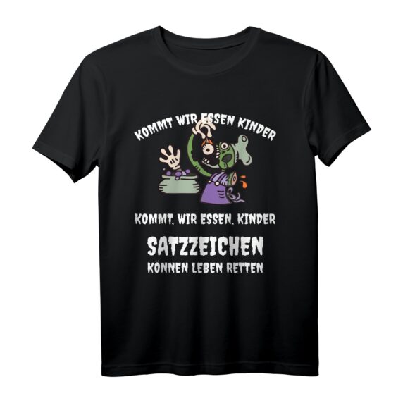 Lustiges Rechtschreibung T-Shirt - Satzzeichen Retten Leben Humorvolles Shirt für Lehrer, Schüler, Studenten & Party Halloween Karneval